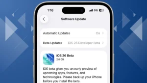 Teste do iOS 26.1 - Imagem: Reprodução.